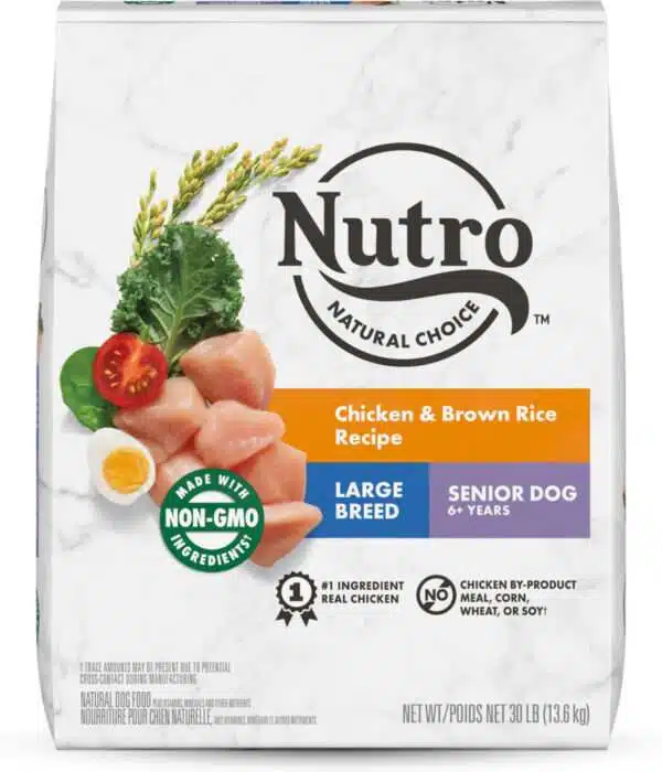 Nutro Wholesome Essentials Large Breed Senior Farm-Raised Chicken, Brown Rice & Sweet Potato Dry Dog Food - 60 lb Bag (2 x 30 lb Bag)