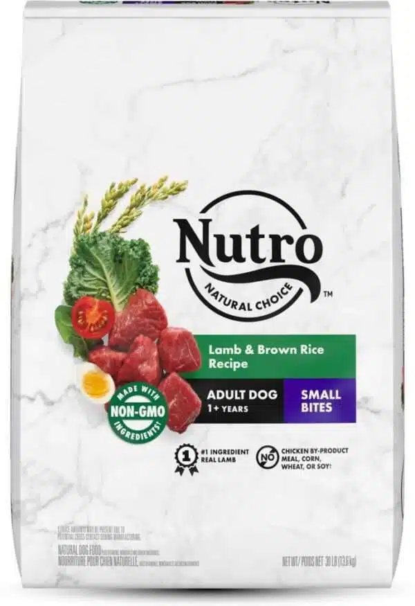 Nutro Wholesome Essentials Small Bites Adult Pasture-Fed Lamb & Rice Dry Dog Food - 60 lb Bag (2 x 30 lb Bag)
