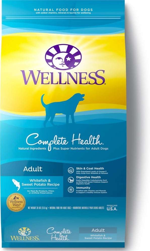 Wellness Complete Health Natural Adult Whitefish & Sweet Potato Recipe Dry Dog Food - 15 lb Bag
