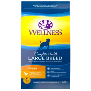 Wellness Complete Health Natural Large Breed Puppy Chicken, Brown Rice & Salmon Recipe Dry Dog Food - 30 lb Bag