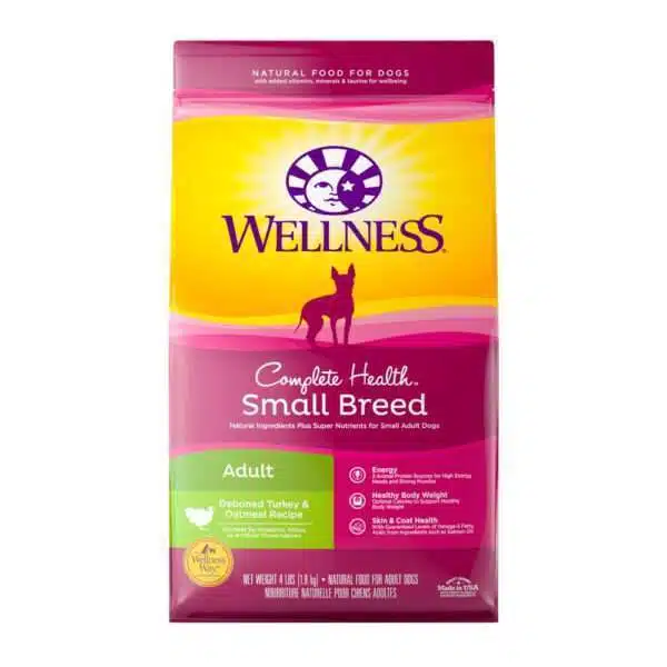 Wellness Complete Health Natural Small Breed Adult Turkey & Oatmeal Recipe Dry Dog Food - 4 lb Bag