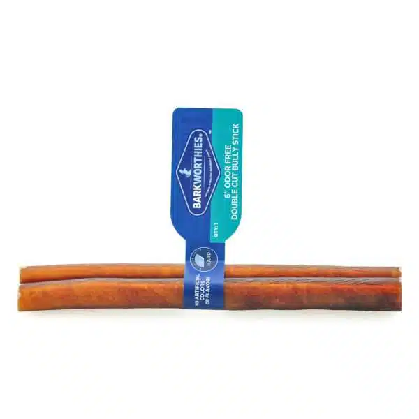 Barkworthies Double Cut Bully Stick Dog Treat | 6 in