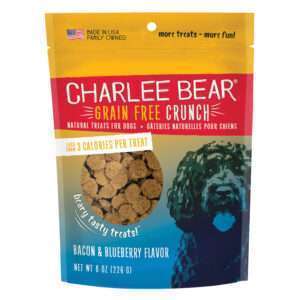 Charlee Bear Grain Free Crunch Bacon & Blueberry Flavor Dog Treat | 8 oz
