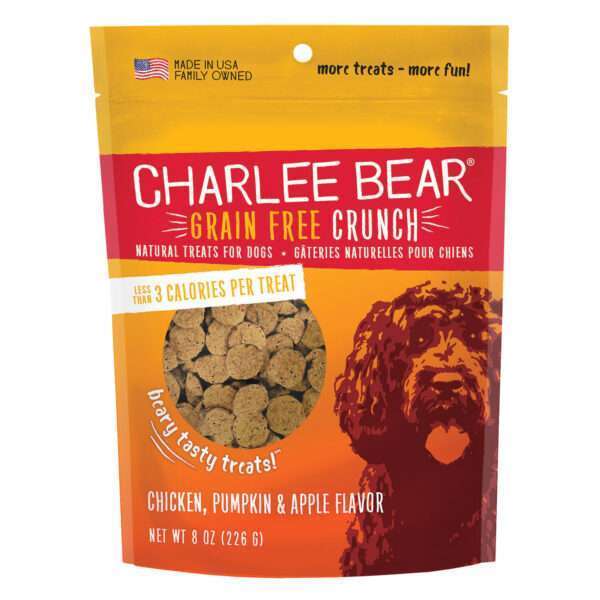 Charlee Bear Grain Free Crunch Chicken, Pumpkin & Apple Flavor Dog Treat | 8 oz
