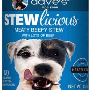 Dave's Stewlicious Meaty Beefy Stew Canned Dog Food - 13.2 oz, case of 12