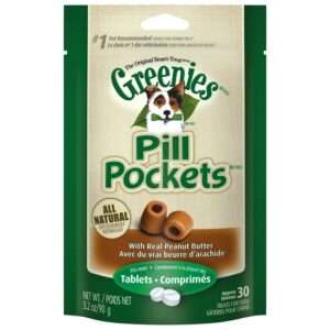 Greenies Pill Pockets With Real Peanut Butter Tablets Dog Treat | 3.2 oz