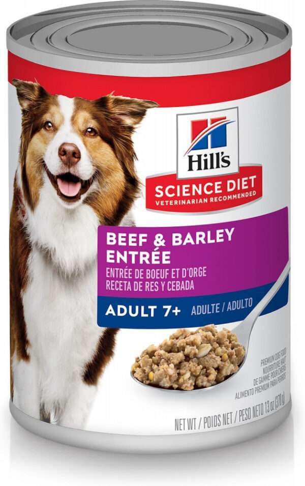 Hill's Science Diet Adult 7+ Gourmet Beef & Barley Entree Canned Dog Food - 13 oz, case of 12