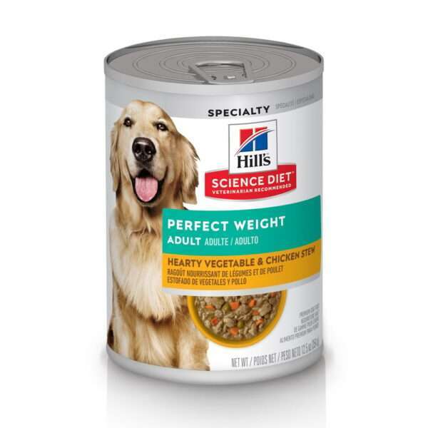 Hill's Science Diet Adult Perfect Weight Hearty Vegetable & Chicken Stew Canned Dog Food - 12.5 oz, case of 12