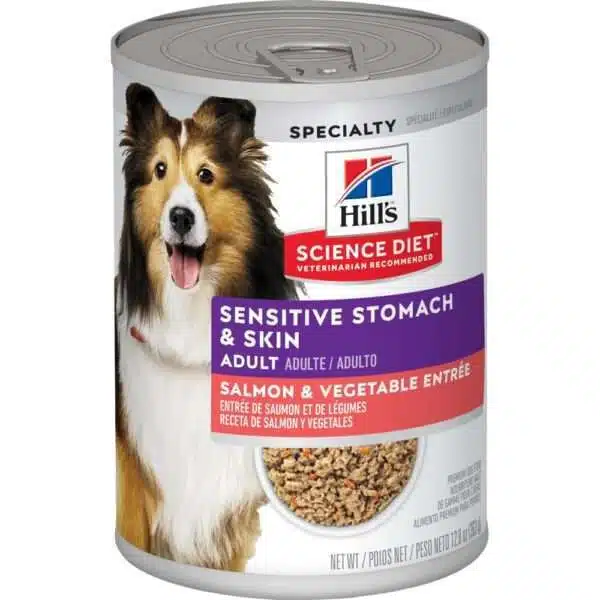 Hill's Science Diet Adult Sensitive Stomach & Skin Salmon & Vegetable Entree Canned Dog Food - 12.8 oz, Case of 12