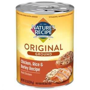 Nature's Recipe Easy to Digest Chicken Rice Barley Homestyle Ground Canned Dog Food - 13.2 oz, case of 12