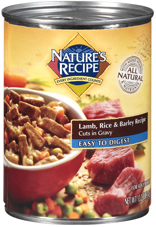 Nature's Recipe Easy to Digest Lamb Rice & Barley Cuts in Gravy Canned Dog Food - 13.2 oz, case of 12