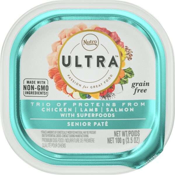 Nutro Ultra Senior Chicken, Lamb, & Salmon Pate Wet Dog Food - 3.5 oz, case of 24