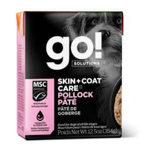Petcurean Go! Skin & Coat Care Pollock Pate Wet Dog Food - 12.5 oz, case of 12