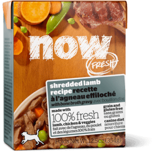 Petcurean NOW! Fresh Grain Free Shredded Lamb Recipe with Bone Broth Gravy Wet Dog Food - 12.5 oz, case of 12
