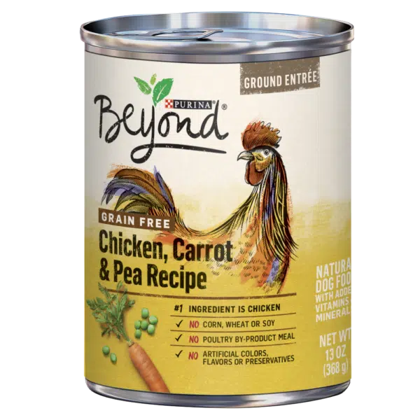 Purina Beyond Ground Entree Grain Free Chicken, Carrot, & Pea Recipe Canned Dog Food - 13 oz, case of 12