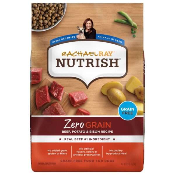 Rachael Ray Nutrish Zero Grain Beef, Potato & Bison Recipe, Dry Dog Food | 11.5 lb