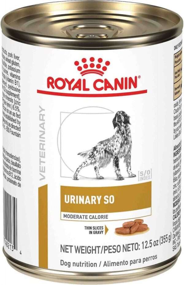 Royal Canin Veterinary Diet Canine Urinary SO Moderate Calorie Canned Dog Food - 13 oz, case of 24