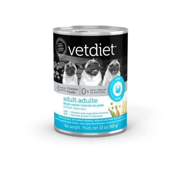 Vetdiet Adult Dog Weight Control All Breeds Chicken Formula Wet Food - 13 oz, case of 12