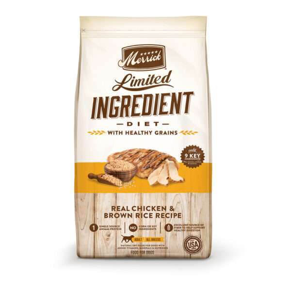 Merrick Limited Ingredient Diet Real Chicken & Brown Rice Recipe Dry Dog Food - 22 lb Bag