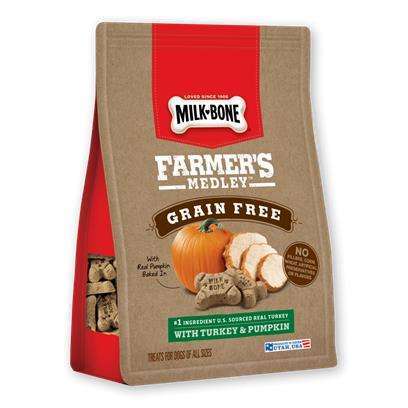 Milk-Bone Farmer's Medley Grain Free Biscuits with Turkey & Pumpkin Dog Treats 12-oz