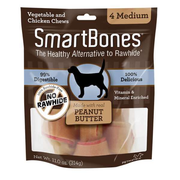 Smartbones Peanut Butter Medium Chews Dog Treat | 4 pk