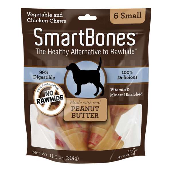 Smartbones Peanut Butter Small Chews Dog Treat | 6 pk