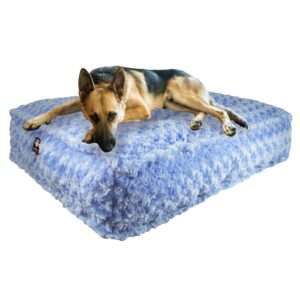 Bessie and Barnie Blue Sky Luxury Extra Plush Faux Fur Rectangle Dog Bed, 56" L X 41" W, X-Large
