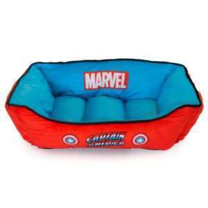 Buckle-Down Marvel Comics Captain America Dog Bed, 25" L X 19" W X 7" H, Large