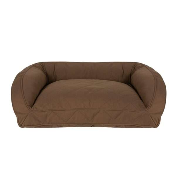 Carolina Pet Company Quilted Microfiber Bolster Lounger Dog Bed, 48" L X 36" W X 14.5" H, Chocolate, Large/X-Large