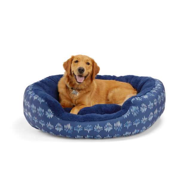 EveryYay Essentials Navy Oval Nester Dog Beds, 36" L X 30" W X 8" H, Large