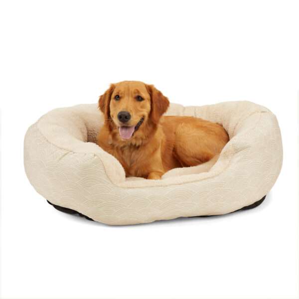 EveryYay Essentials Tan Oval Nester Dog Beds, 36" L X 30" W X 8" H, Large
