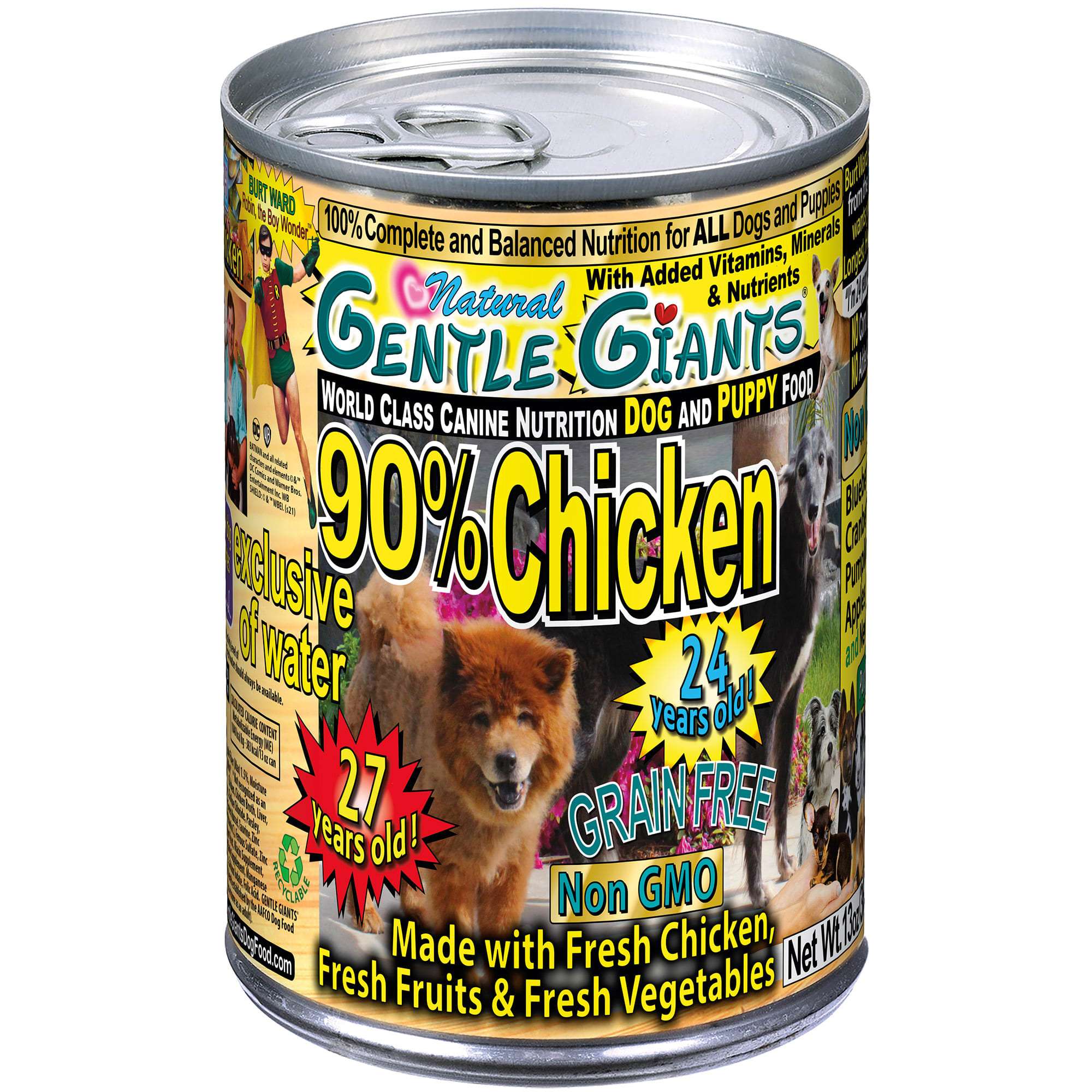 Gentle Giants NonGMO Chicken Dog and Puppy Can Food, 13 oz., Case of 12, 12 X 13 OZ