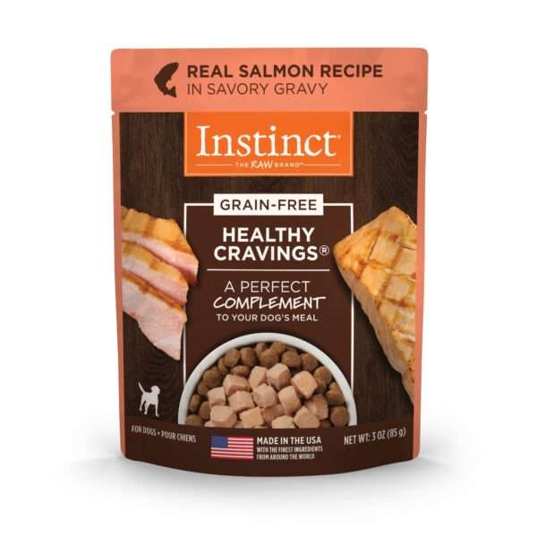 Instinct Healthy Cravings Grain Free Real Salmon Recipe Natural Wet Dog Food Topper, 3 oz., Case of 24, 24 X 3 OZ