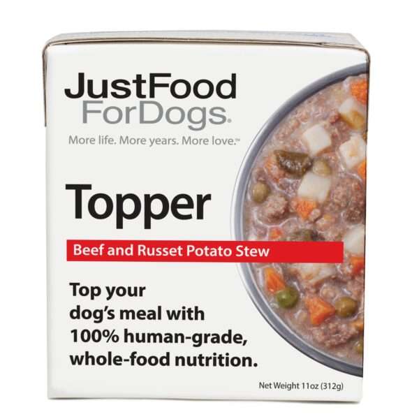 JustFoodForDogs Topper Beef & Russet Potato Stew Wet Dog Food, 11 oz., Case of 12, 12 X 11 OZ