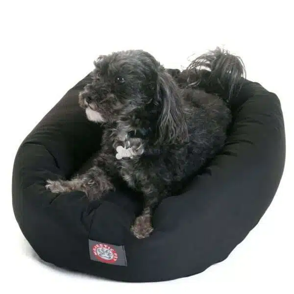 Majestic Pet Bagel Dog Bed in Black, Size: 24"L x 19"W 7"H | Polyester PetSmart