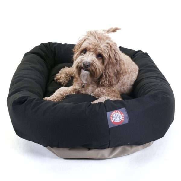 Majestic Pet Bagel Dog Bed in Black, Size: 32"L x 23"W 7"H | PetSmart