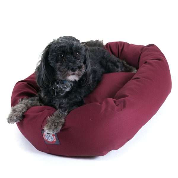Majestic Pet Bagel Dog Bed in Burgundy, Size: 24"L x 19"W 7"H | PetSmart