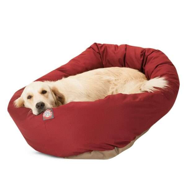 Majestic Pet Bagel Dog Bed in Burgundy, Size: 40"L x 29"W 9"H | PetSmart