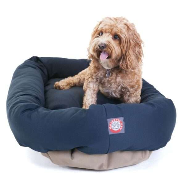 Majestic Pet Bagel Dog Bed in Dark Blue, Size: 32"L x 23"W 7"H | PetSmart