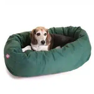 Majestic Pet Bagel Dog Bed in Dark Green, Size: 32"L x 23"W 7"H | PetSmart