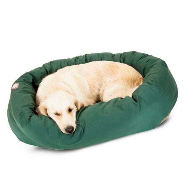 Majestic Pet Bagel Dog Bed in Dark Green, Size: 40"L x 29"W 9"H | PetSmart