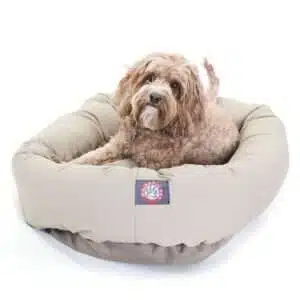 Majestic Pet Bagel Dog Bed in Khaki, Size: 32"L x 23"W 7"H | PetSmart