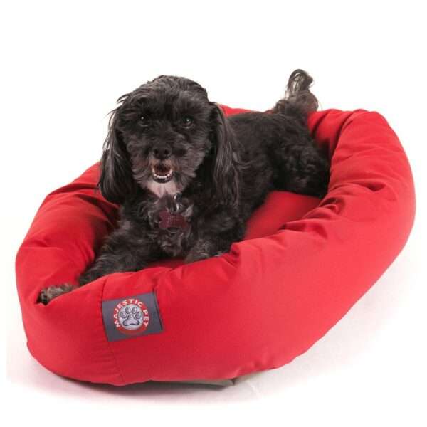 Majestic Pet Bagel Dog Bed in Red, Size: 24"L x 19"W 7"H | PetSmart