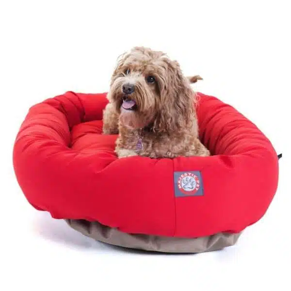 Majestic Pet Bagel Dog Bed in Red, Size: 32"L x 23"W 7"H | PetSmart