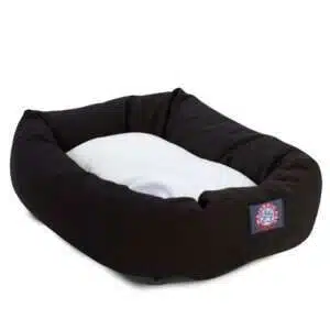 Majestic Pet Products Bagel Dog Bed in Black, Size: 40"L x 29"W 9"H | Polyester PetSmart