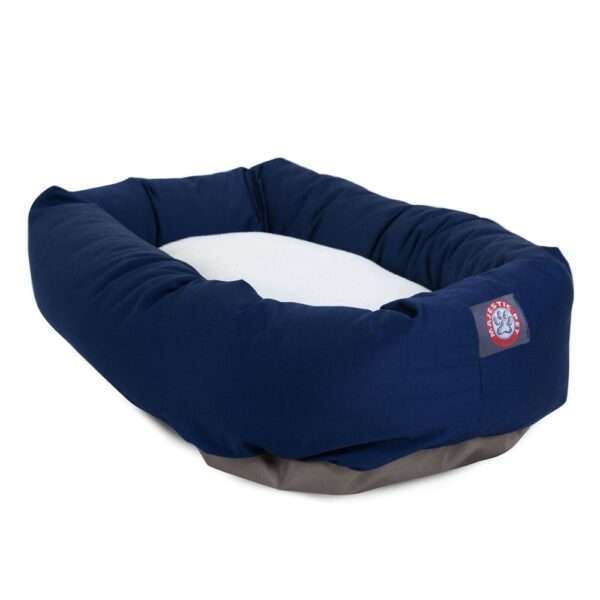 Majestic Pet Products Bagel Dog Bed in Blue, Size: 40"L x 29"W 9"H | Polyester PetSmart