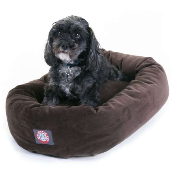 Majestic Pet Products Bagel Dog Bed in Chocolate, Size: 24"L x 19"W 7"H | Polyester PetSmart