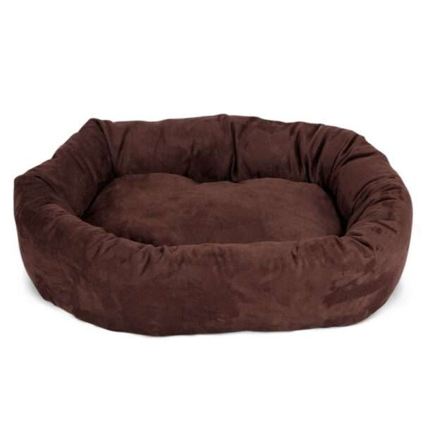 Majestic Pet Products Bagel Dog Bed in Chocolate, Size: 32"L x 23"W 7"H | Polyester PetSmart