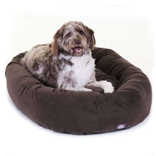 Majestic Pet Products Bagel Dog Bed in Chocolate, Size: 52"L x 35"W 11"H | Polyester PetSmart