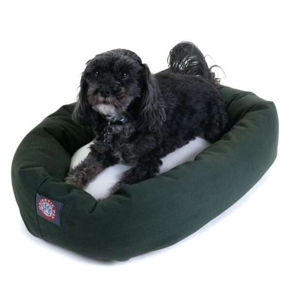 Majestic Pet Products Bagel Dog Bed in Dark Green, Size: 24"L x 19"W 7"H | Polyester PetSmart